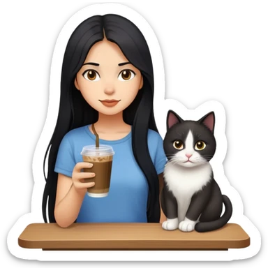 A strong, blossoming girl.
She has long black hair and fair to olive skin.
She dresses casually.
She loves cats, sports, and iced black coffee. sticker