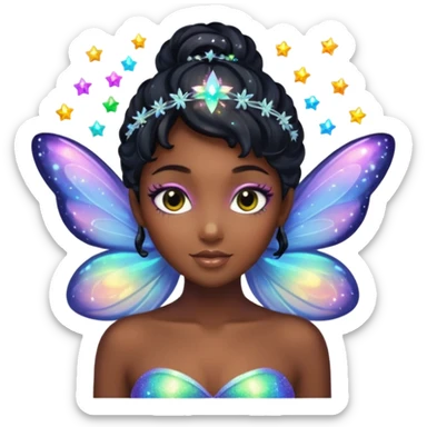Black fairy with fairy dust sticker