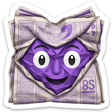 newspaper white and purple sticker