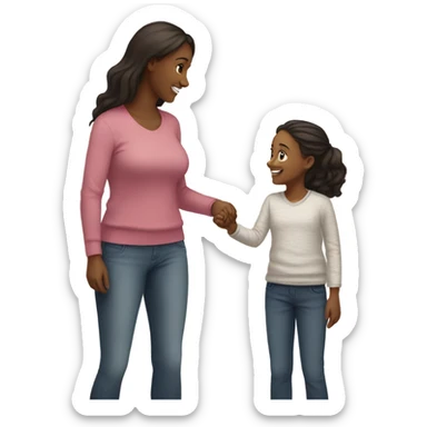 Mom and daughter  sticker