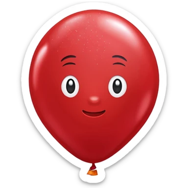 red glitter baloon sticker