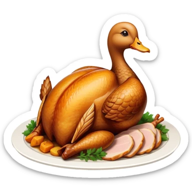 Duck stuffed in a chicken stuffed into a turkey sticker