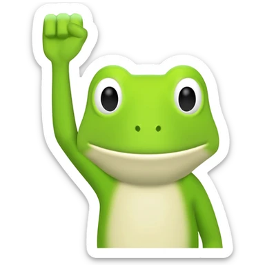 this frog with his fist up sticker