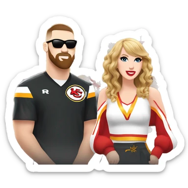 Travis kelce and Taylor swift at a chiefs game sticker