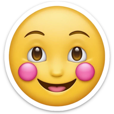 Yellow emoji with pink under eye patches sticker