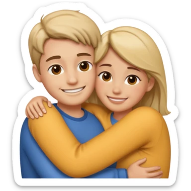 two people cuddling sticker
