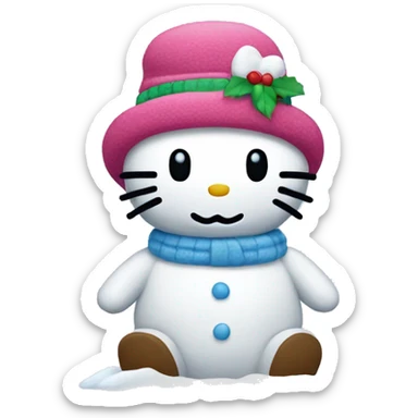 Hello kitty snow man  sticker