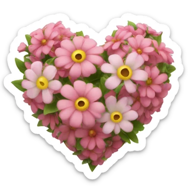 flower heart sticker