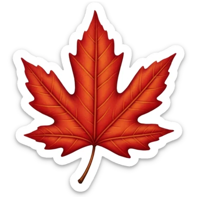 red leaf  sticker
