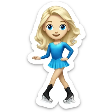 Blonde hair and blue eyed figure skater  sticker