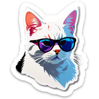 Cat with sunglasses sticker