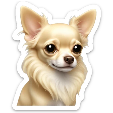 Long coat chihuahua cream sticker