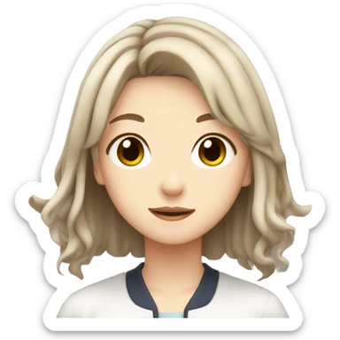 Anime girl with milky brown hair sticker