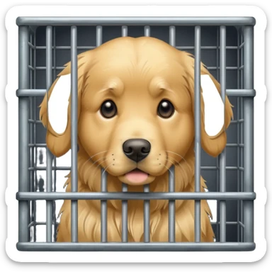 dog in cage sticker