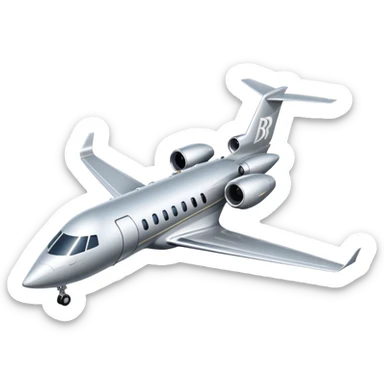 Private jet taking off with initials "BR"  on the tail sticker