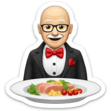 bald-grandpa-with-red-bow-tie-and-dinner-jacket sticker