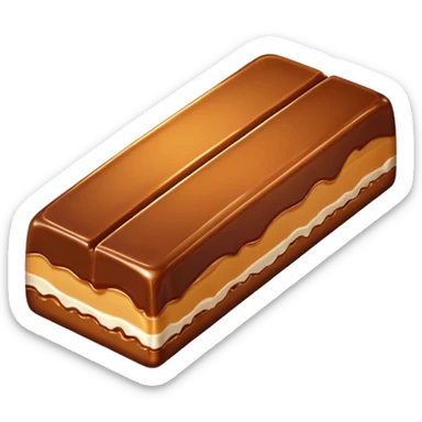 Carambar candy bar cut in half with flowing caramel sticker
