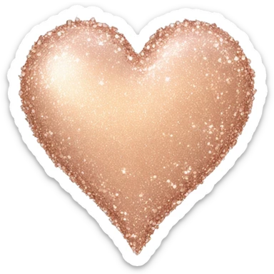 Sparkly rose gold heart sticker