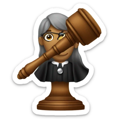 A JUDGE HOLDING A GAVEL sticker
