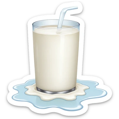  glass of milk spill on floor sticker