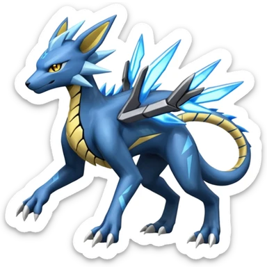 Palkia-Dialga-Zeraora-Manectric-Luxray-Fakémon-fusion-animal-creature, full body  sticker