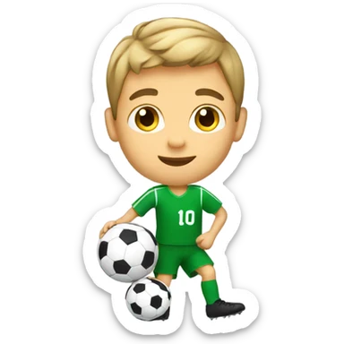 A boy playing soccer  sticker