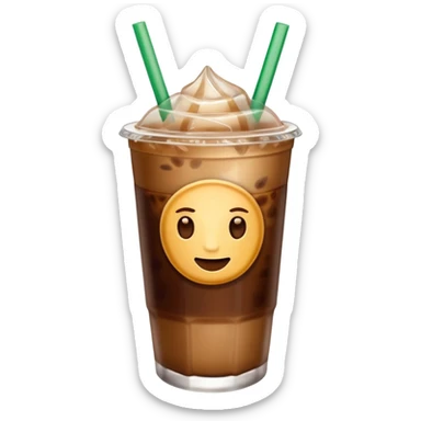 Starbuck ice coffee with ice cubes sticker