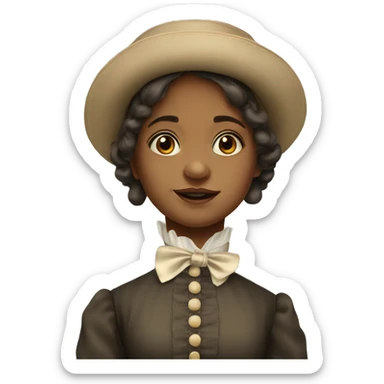 fair young girl in 19th century costume sticker