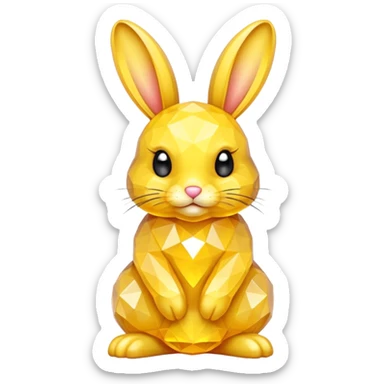 bunny made of yellow crystals sticker