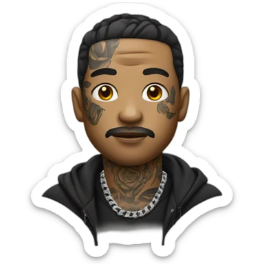 gangster with face tattoo sticker