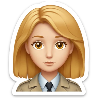 Bal gözlü orta saçlı bal renkli saçlı dedektif sticker