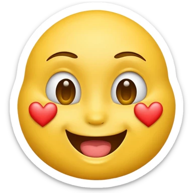 Emoji with kisses marks on face sticker