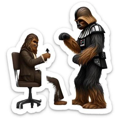 chewbacca playing chess with darth vader  sticker