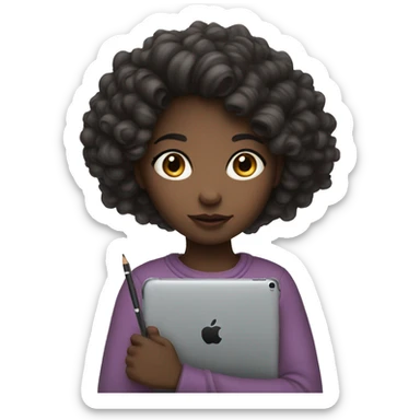 girl with iPad and Apple Pencil sticker
