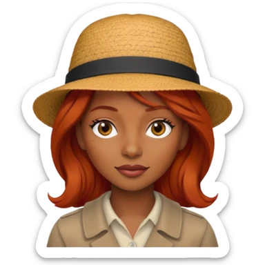 hatted and red haired black woman sticker
