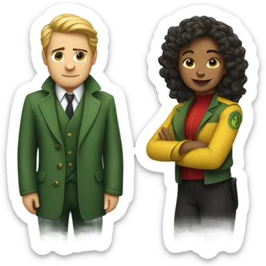 totally spies green, yellow and red sticker