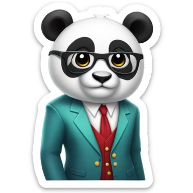 Panda con traje y gafas oscuras  sticker