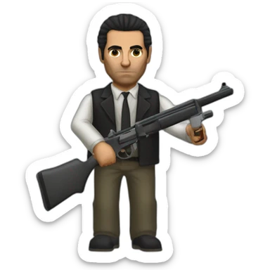 GTA III Italian Mafia man with shotgun sticker