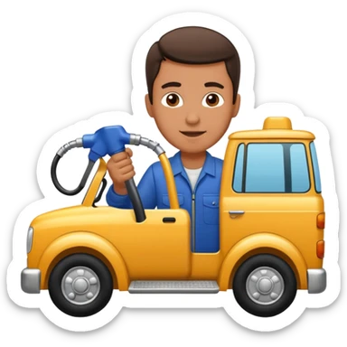 Homme met de l'essence dans le camion sticker