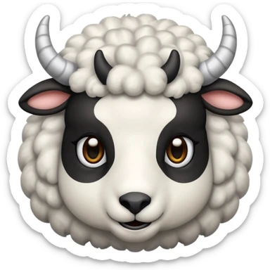Black cute Sheep with Horns  sticker