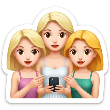 with three girls sticker