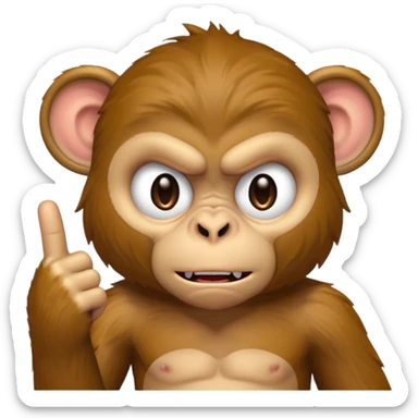 Monkey showing middle finger sticker