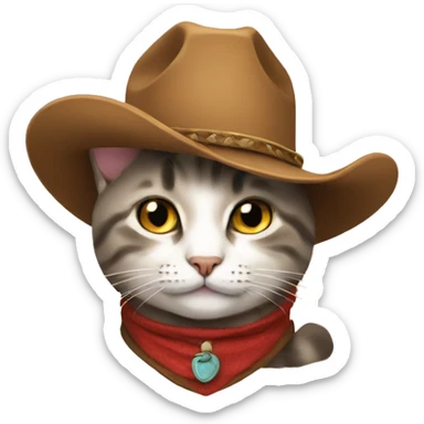 Cat with a hat of cowboy sticker