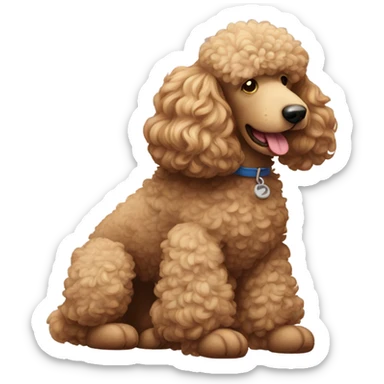 A sleepy giant poodle sticker