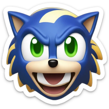 Sonic The Hedgehog from SEGA, Blue Fur with a green eyes, Sonic Unleashed style sticker