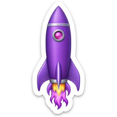 purple rocket purple flame sticker