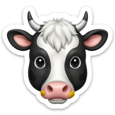 BLACK ADN WHITE COW HEAD sticker