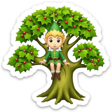 elf on a tree sticker