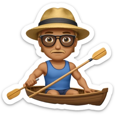 water sports man rowing boat sticker