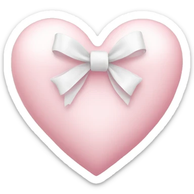 Pastel pink heart with white bow sticker